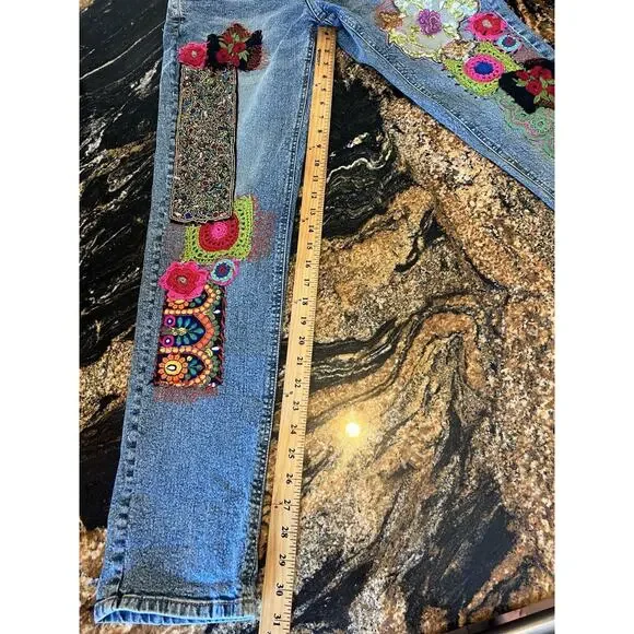 Antica Sartoria by Giacomo Jeans Cinque Beaded Embroidered Embellished Funky L - Picture 9 of 12